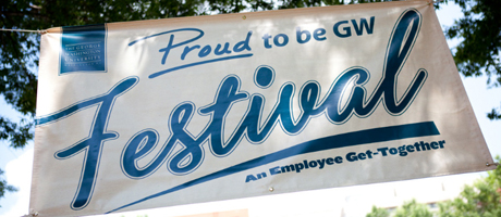 Proud to Be GW Festival: An Employee Get Together banner close up