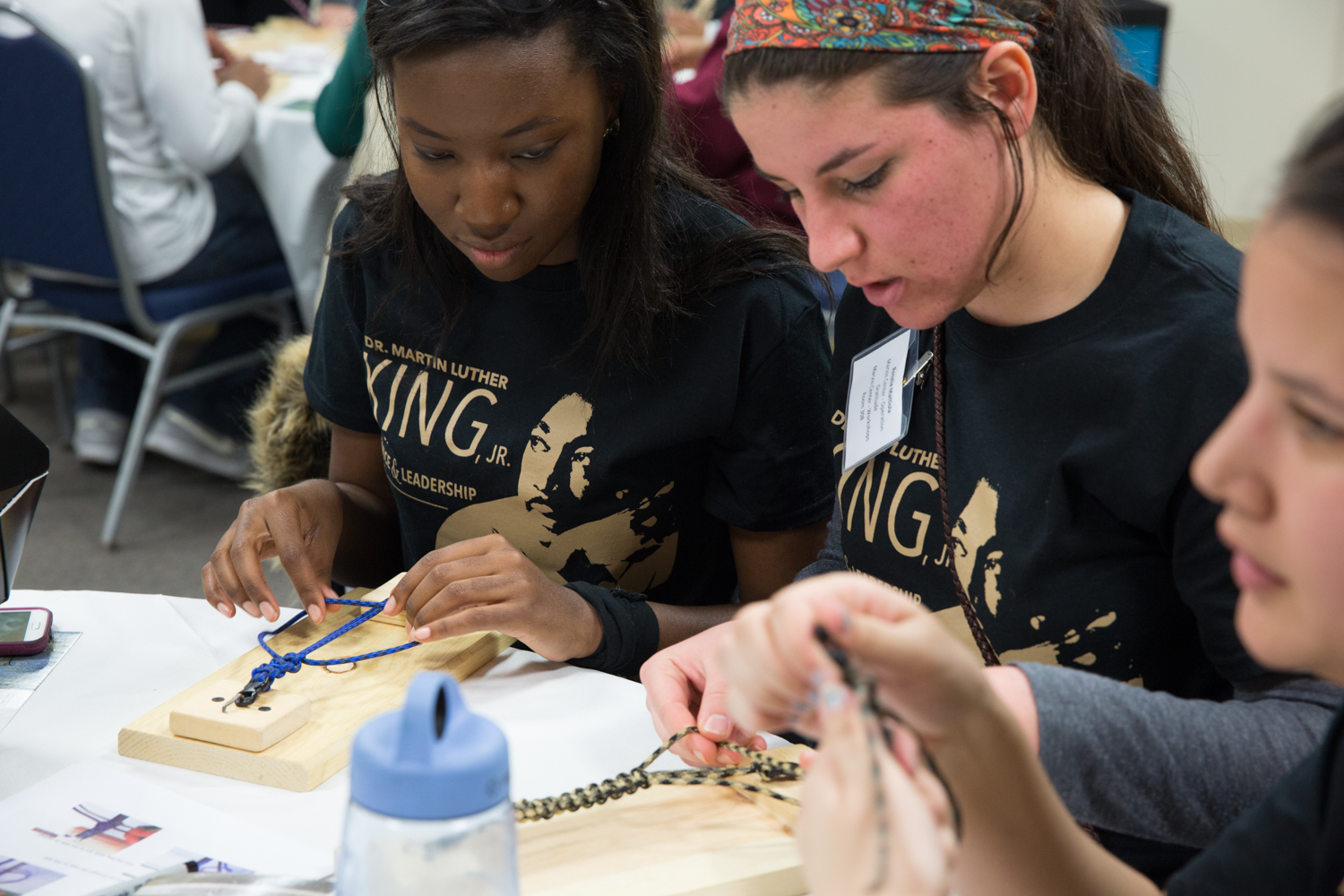 At Operation Survival, volunteers assembled paracord bracelets for active service military members.