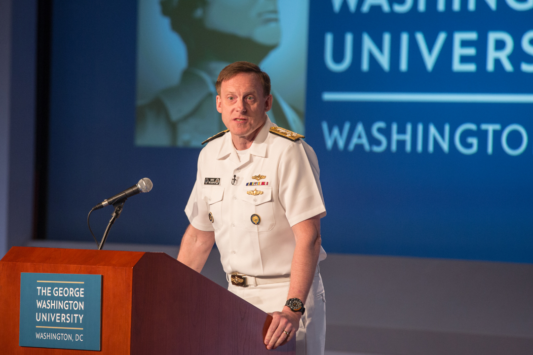 Adm. Michael Rogers, director of the National Security Agency, visited GW in May.