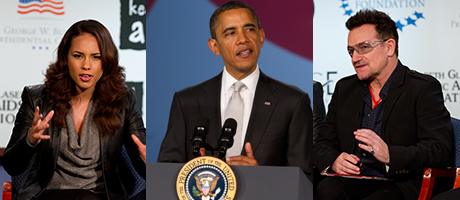  Alicia Keys, President Obama and Bono speak at World AIDS Day event at GW