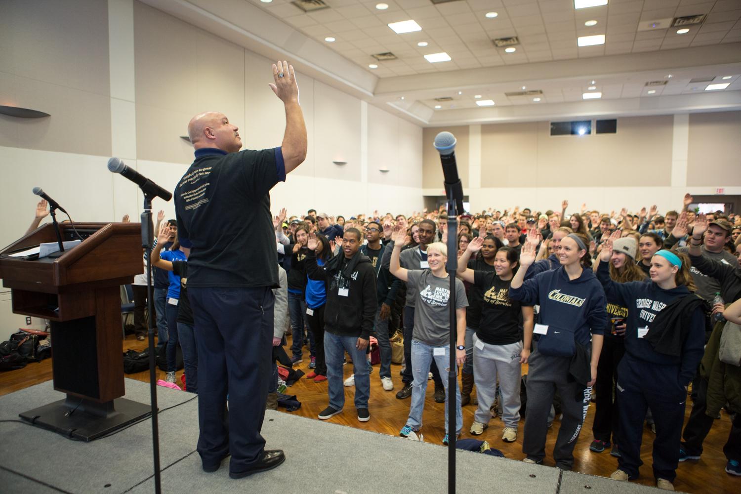 More than 600 George Washington University students participated in Monday's MLK Day of Service.