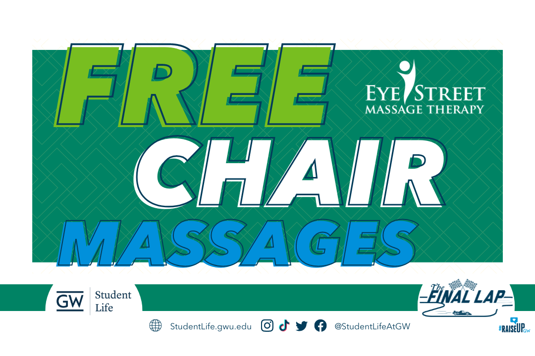 Text reading "Free Chair Massages"