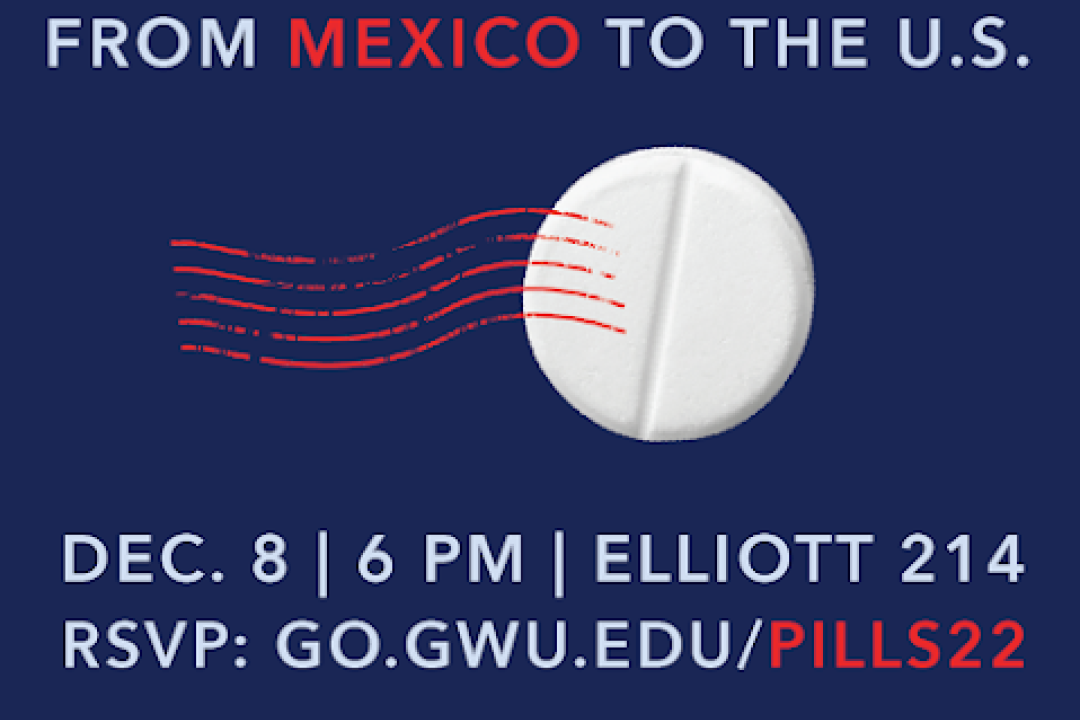 Image of postmarked pill with text, "From Mexico to the U.S."