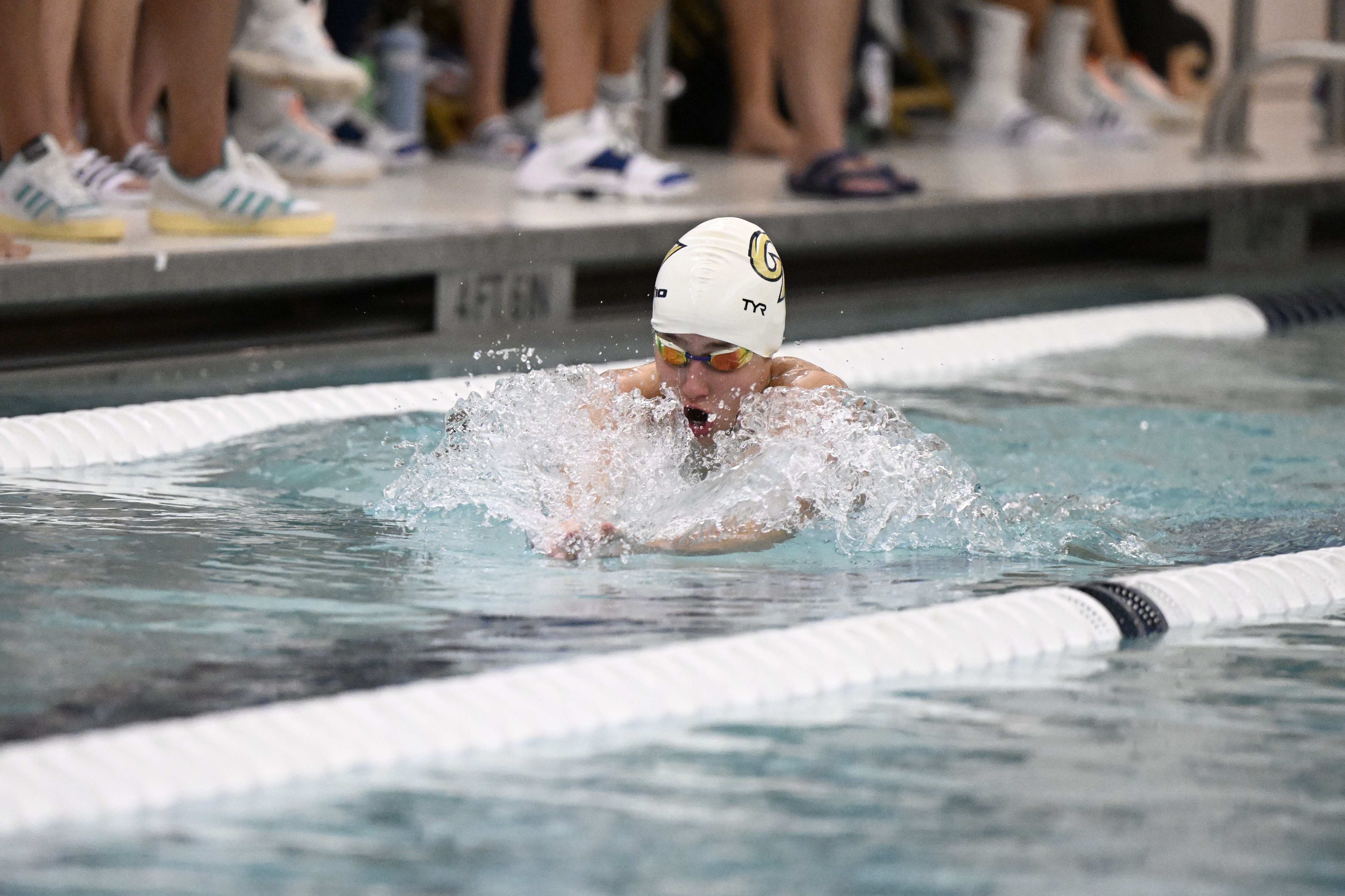 Julia Knox competes in the 200 meter breaststroke. (GW Sports)