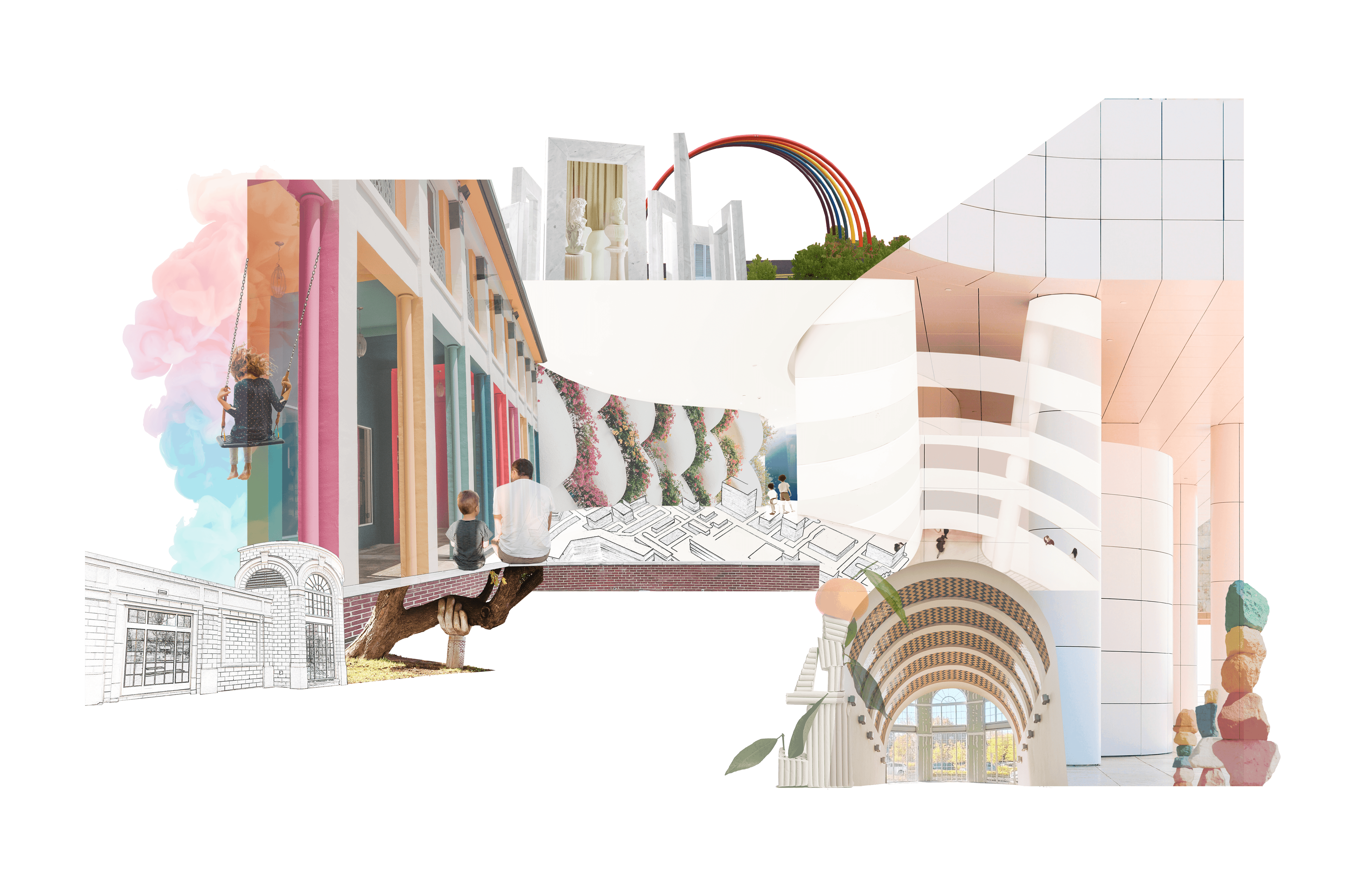 Architectural collage by Becca Friedman