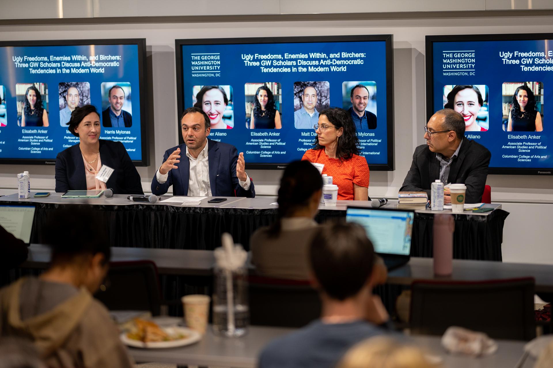 Three GW professors discussed the forces that have challenged liberal democracy and propped up authoritarian regimes around the world. 