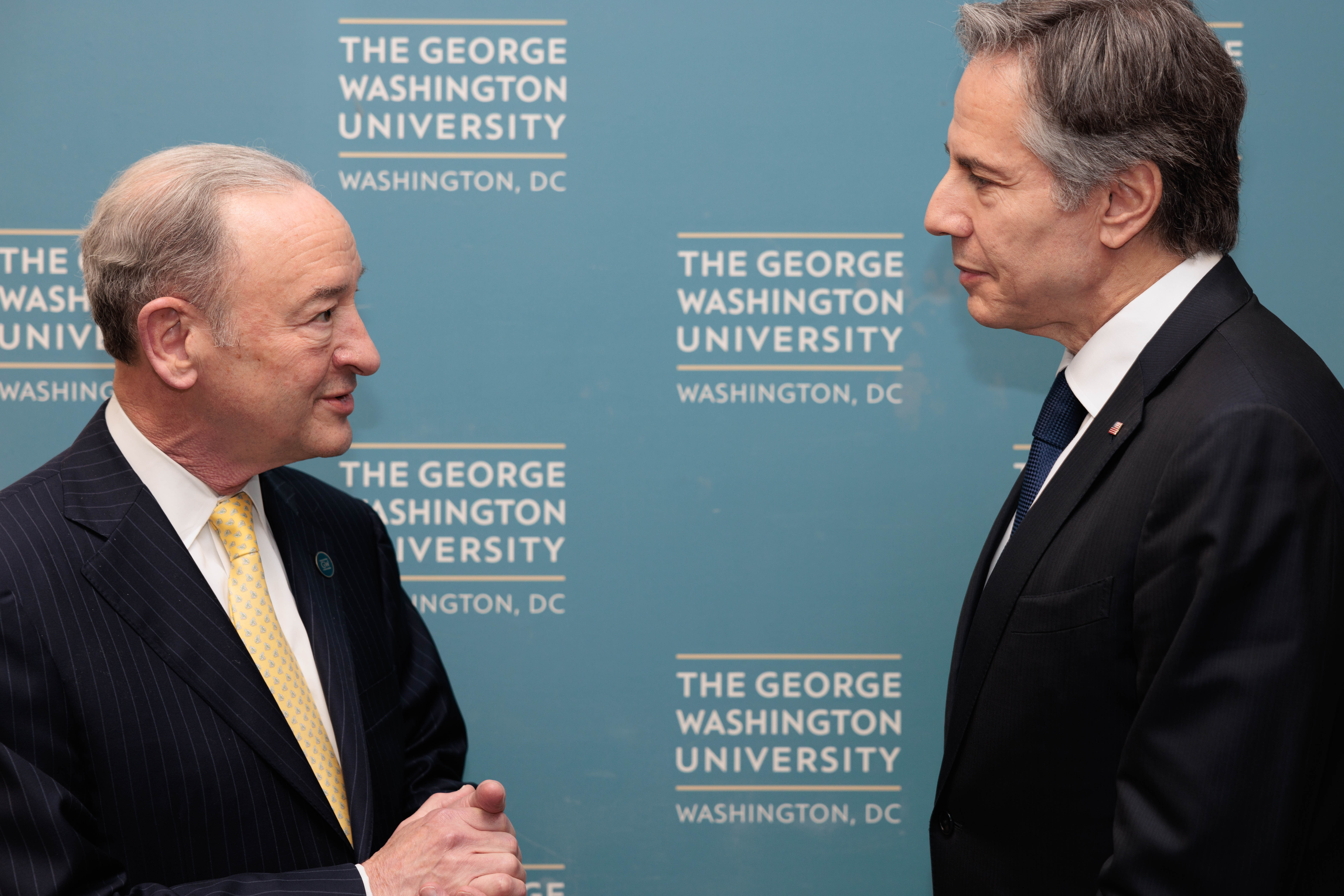 President Wrighton and Secretary of State Blinken