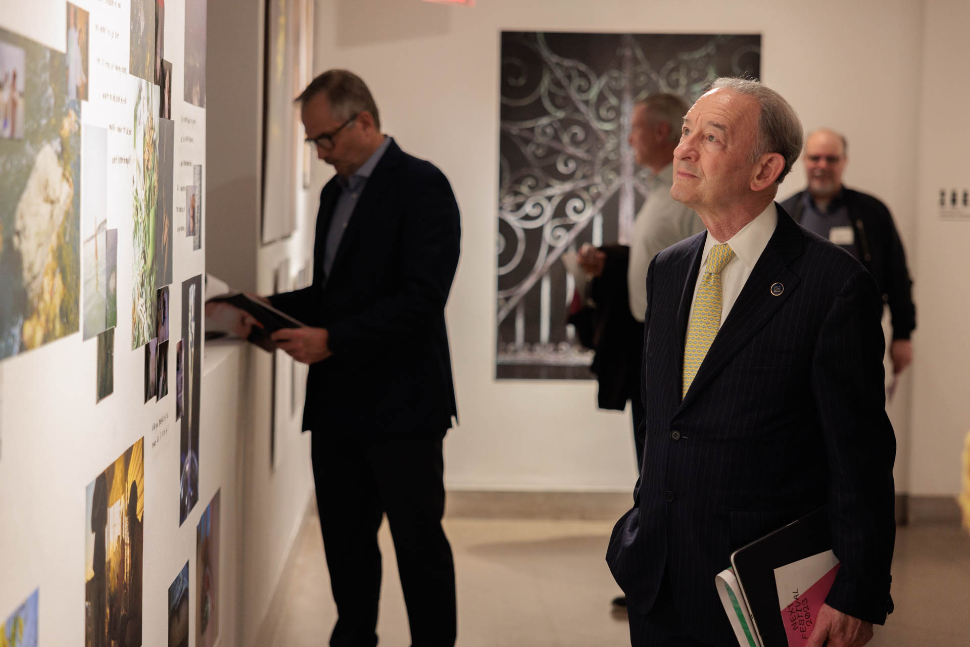 President Wrighton enjoyed the artworks on display at NEXT