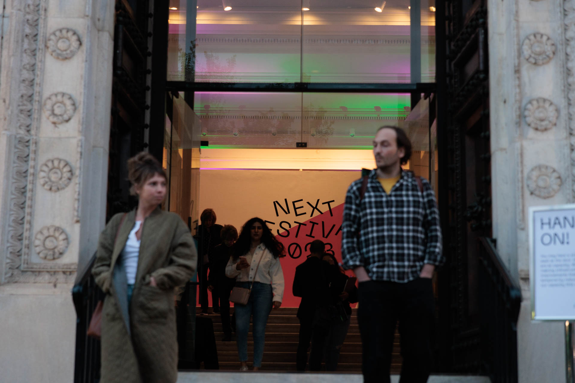 Visitors pause at the NEXT gala 