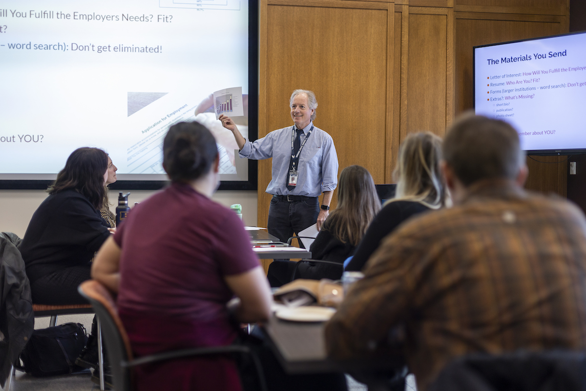 Director John Wetenhall (center) is among the staff at The George Washington University Museum and The Textile Museum who teach and mentor GW students interested in pursuing museum careers. (Photo: Cara Taylor)