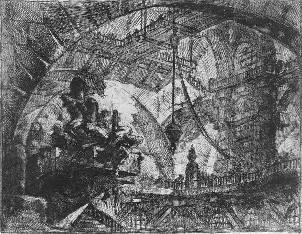 Giovanni Battista Piranesi, Prisoners on a Projecting Platform, 1761 Etching on Paper Giovanni Battista Piranesi, Prisoners on a Projecting Platform, 1761 Etching on Paper