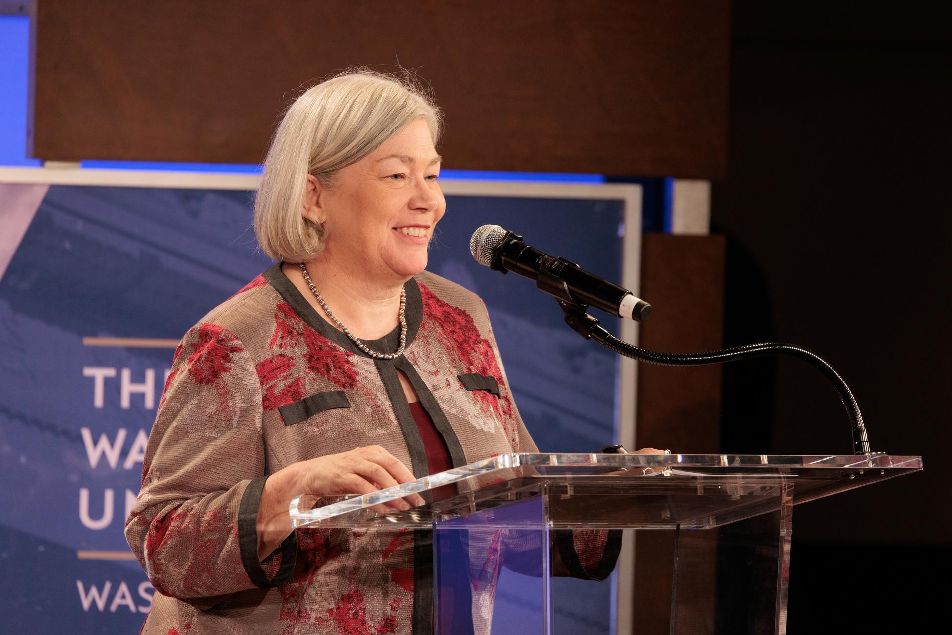 President Granberg addressed the 2023 GW Research Symposium.