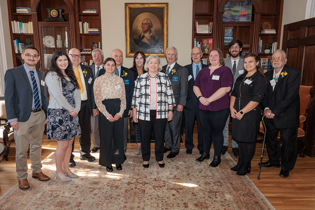 President Granberg with current Wolcott Foundation Fellows and members of the Wolcott Foundation Trustees.