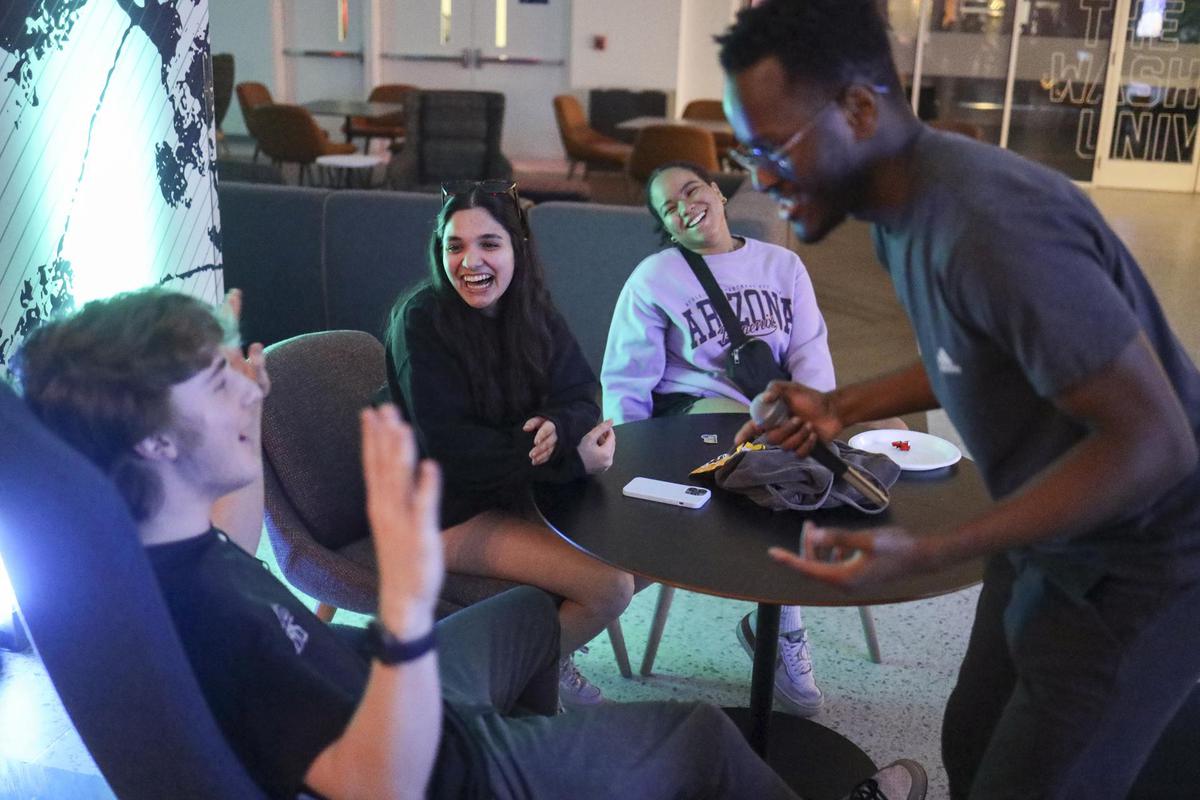 Students interacting with each other at University Student Center