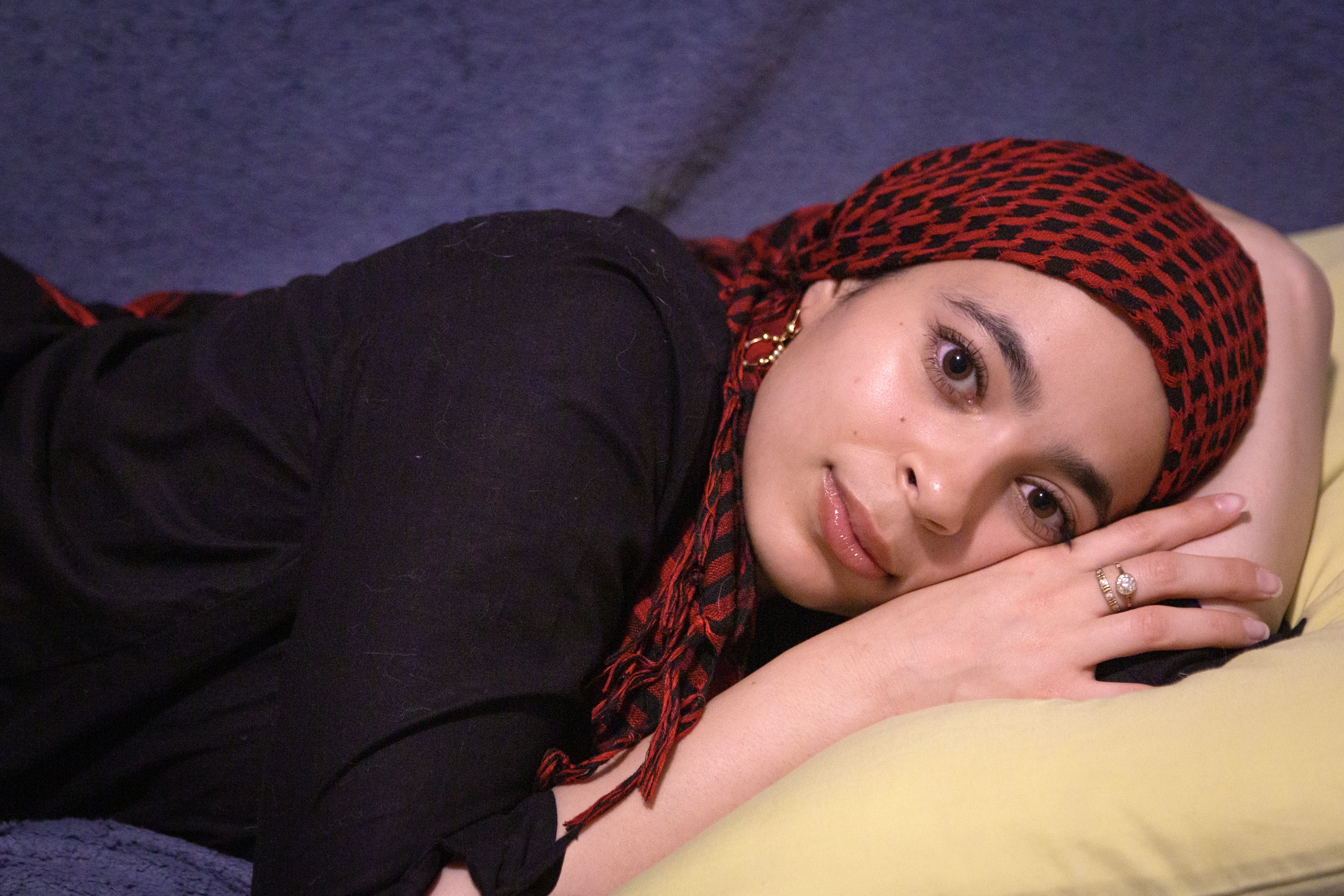 Sawsan Selim on a futon; photo by Chasity Smith Sawsan Selim on a futon; photo by Chasity Smith
