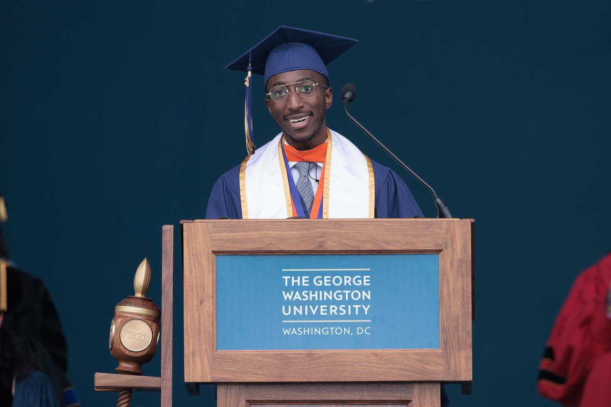 Yahya Aliyu at podium