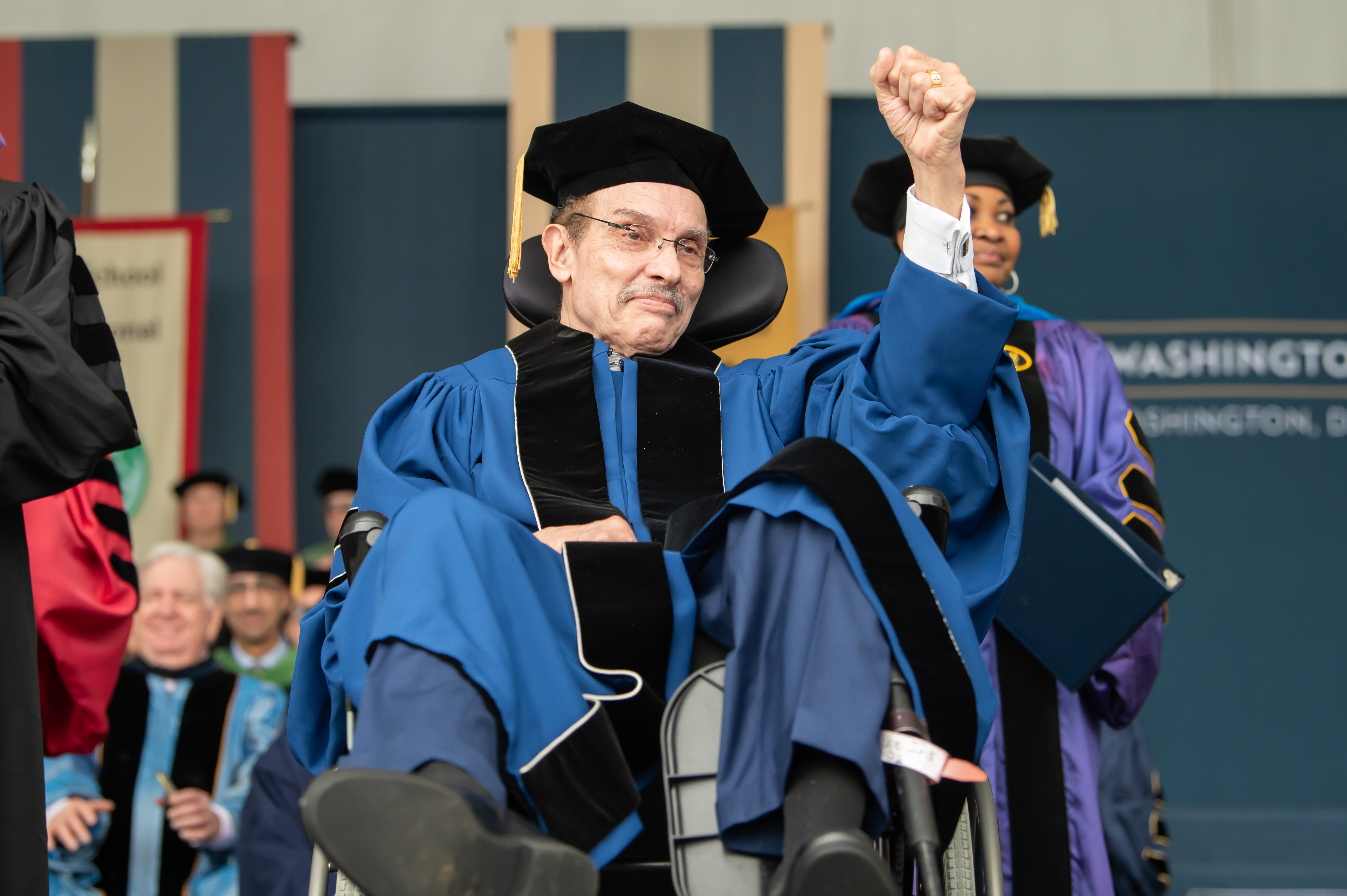 Former D.C. Mayor and GW alumnus Vincent C. Gray, B.A. '64, earned an honorary Doctor of Public Service degree on Sunday. (Joy Asico/GW Today)