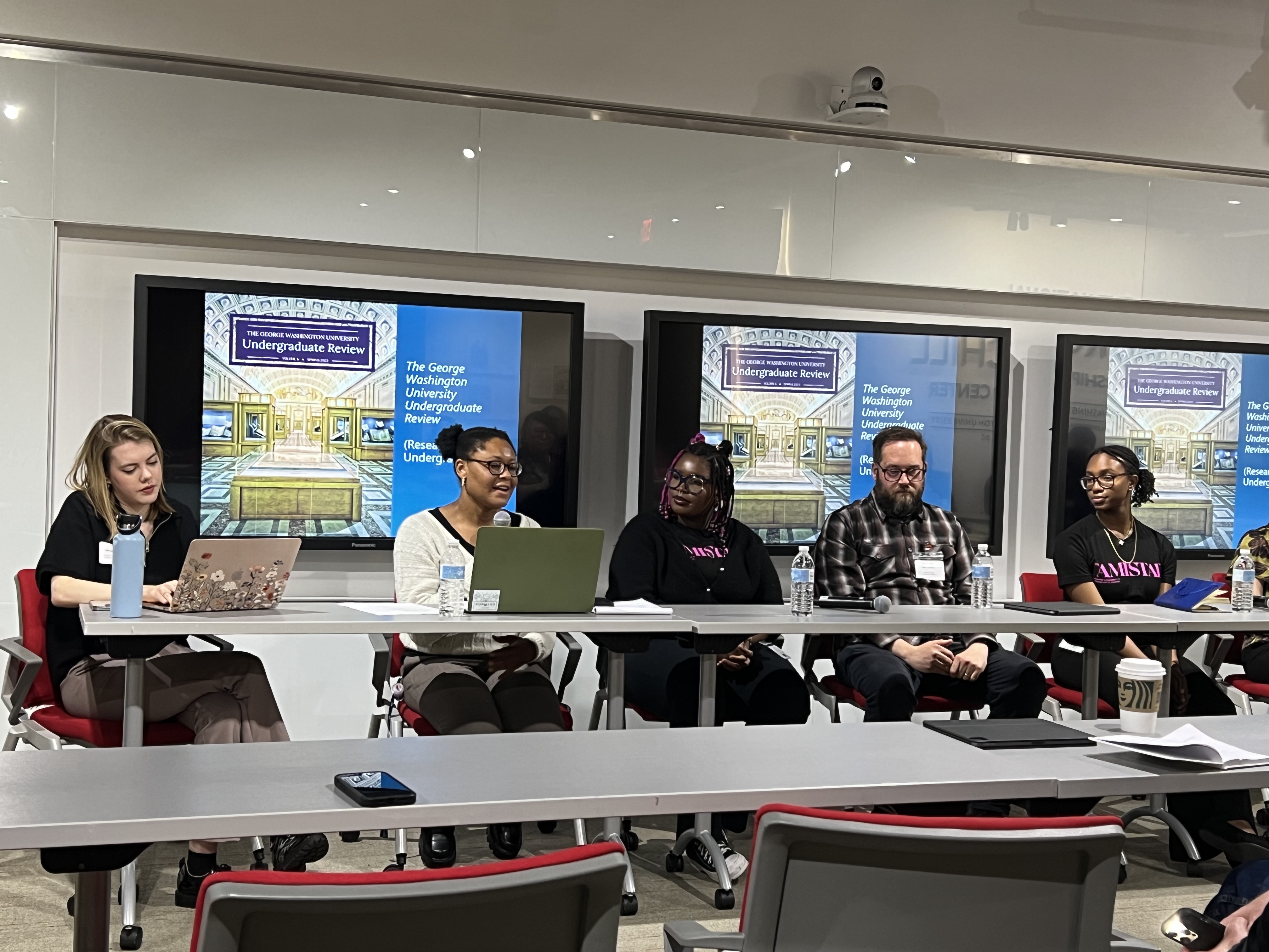 Student panelists discussed their work on scholarly journals.