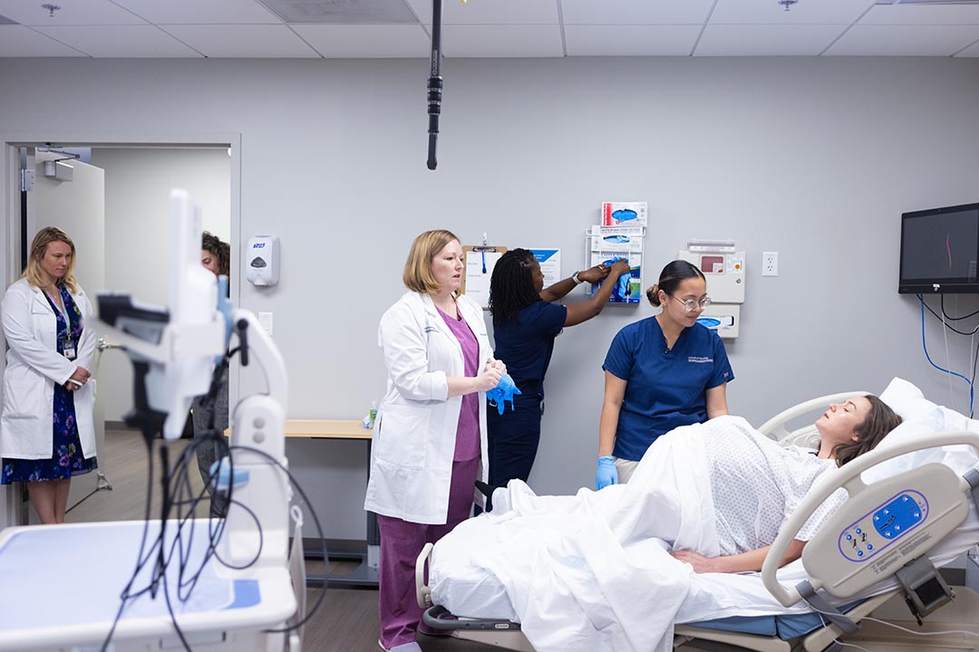 Students in the GW Nursing Simulation Lab