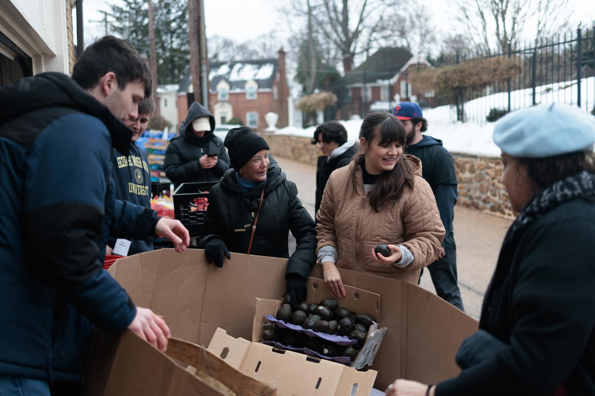 GW student volunteers at Francis on the Hill on MLK Jr. Day of Service