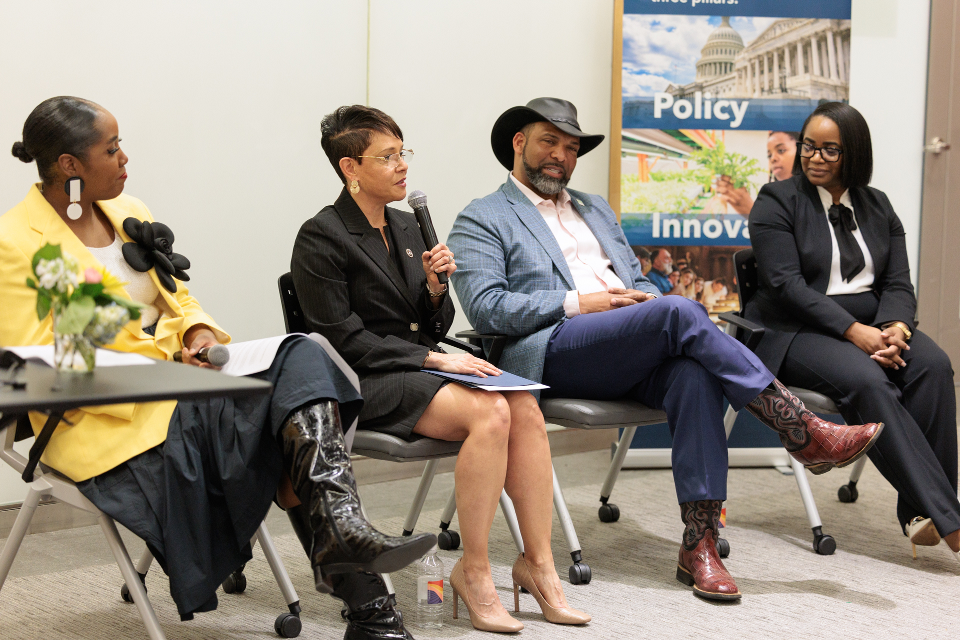 Left to right: Mya O. Price, Jewel Bronaugh, P.J. Haynie and Seanicaa Edwards Herron. (William Atkins/GW Today)