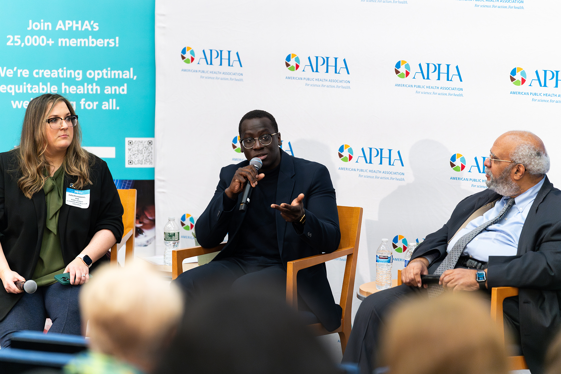 From left, Julia Daisy Fraustino, Joel Bervell and Georges Benjamin 