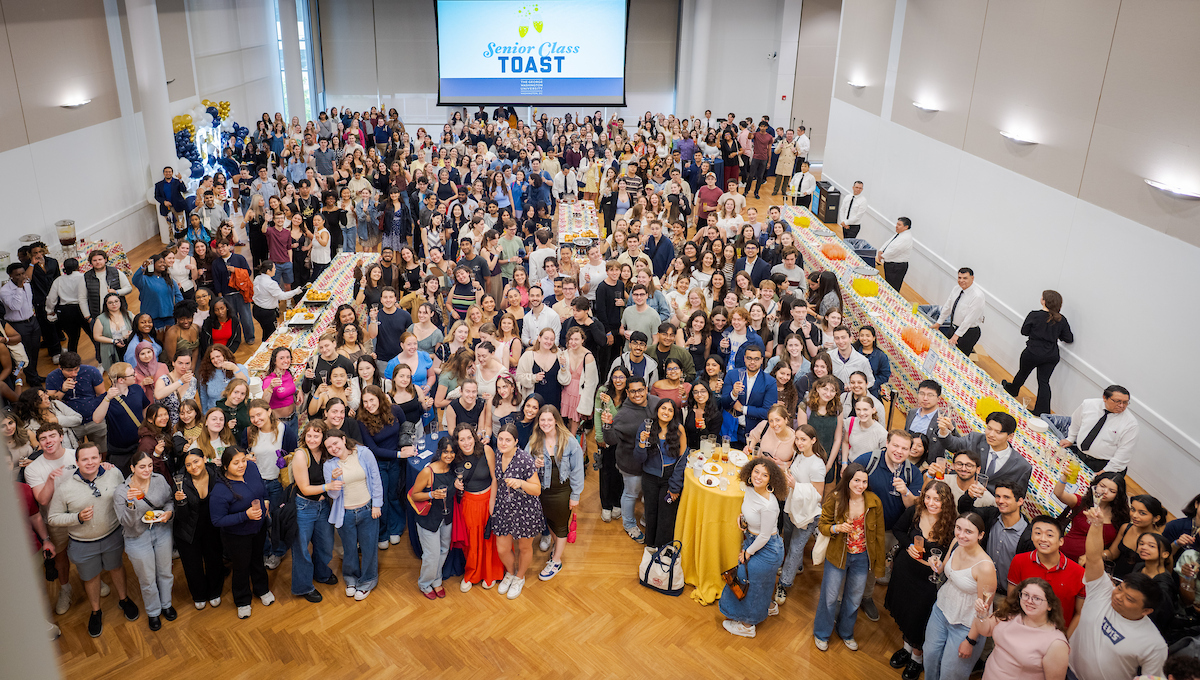 The undergraduate Class of 2025 was welcomed to the GW Alumni Association at the Senior Class Toast. (Photos: Abby Greenawalt)