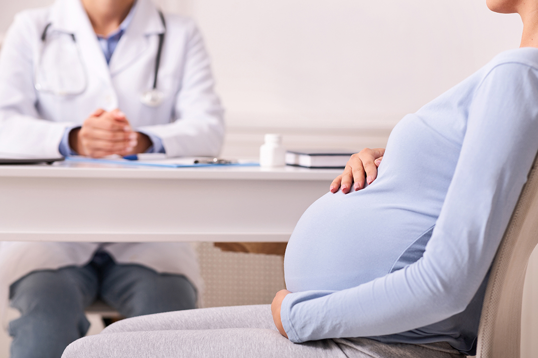 Pregnant patient at a physician's office.