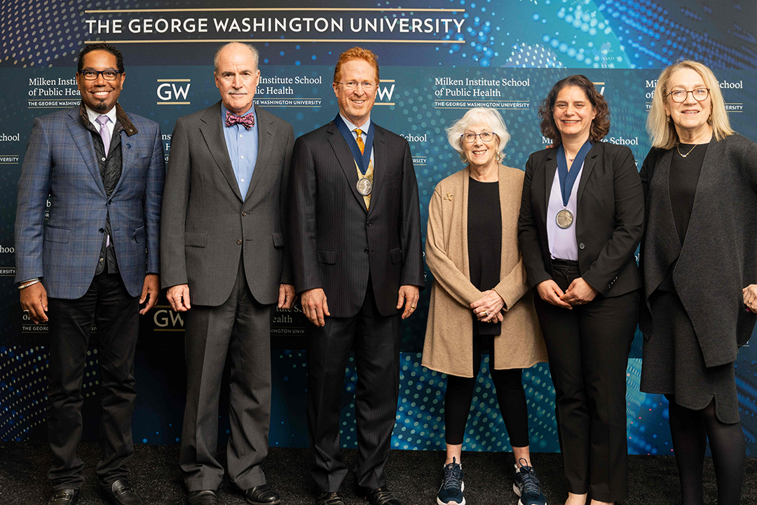 Provost Bracey joins new SPH endowed professors along with Dean Goldman.