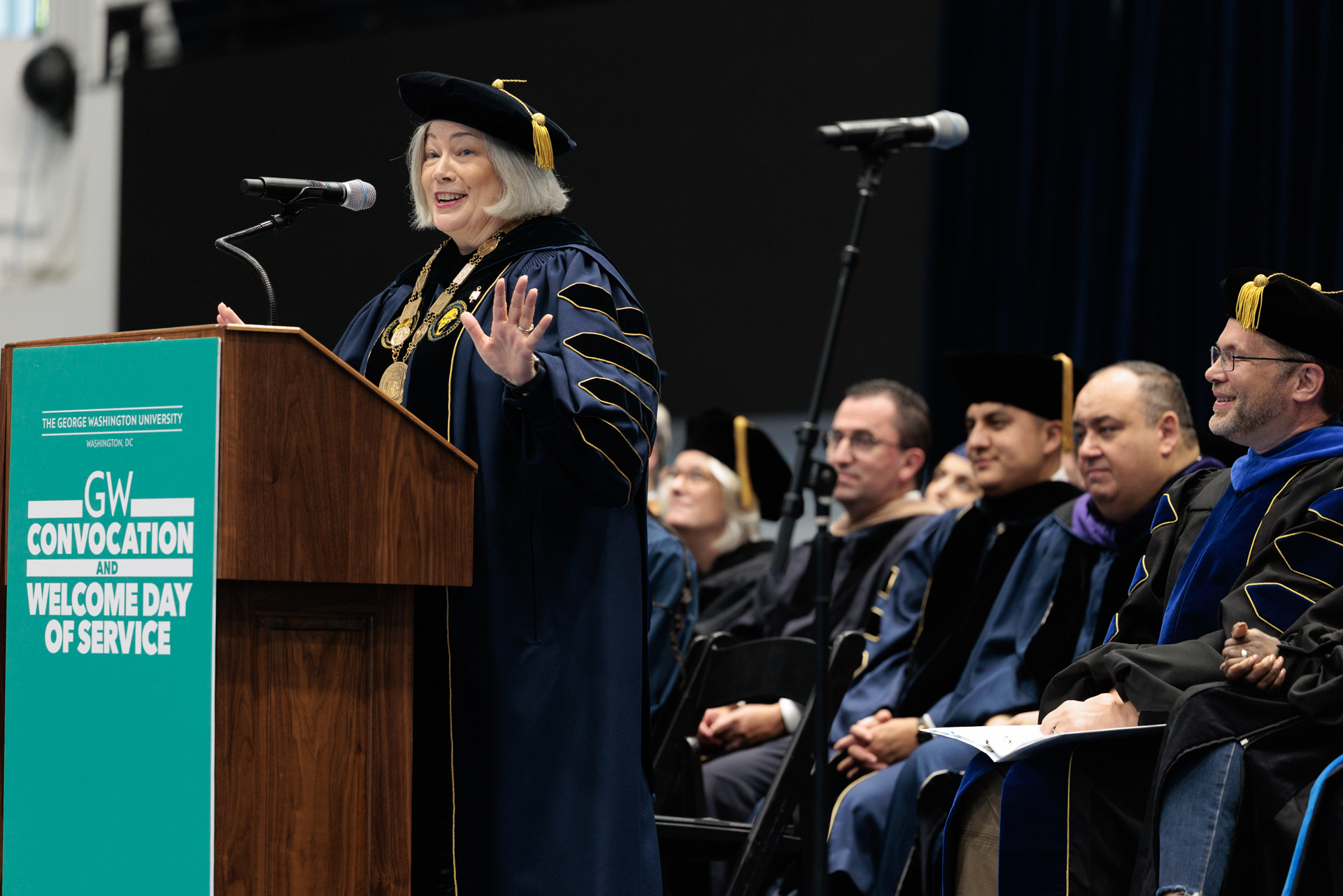 President Ellen M. Granberg addresses the Class of 2029.