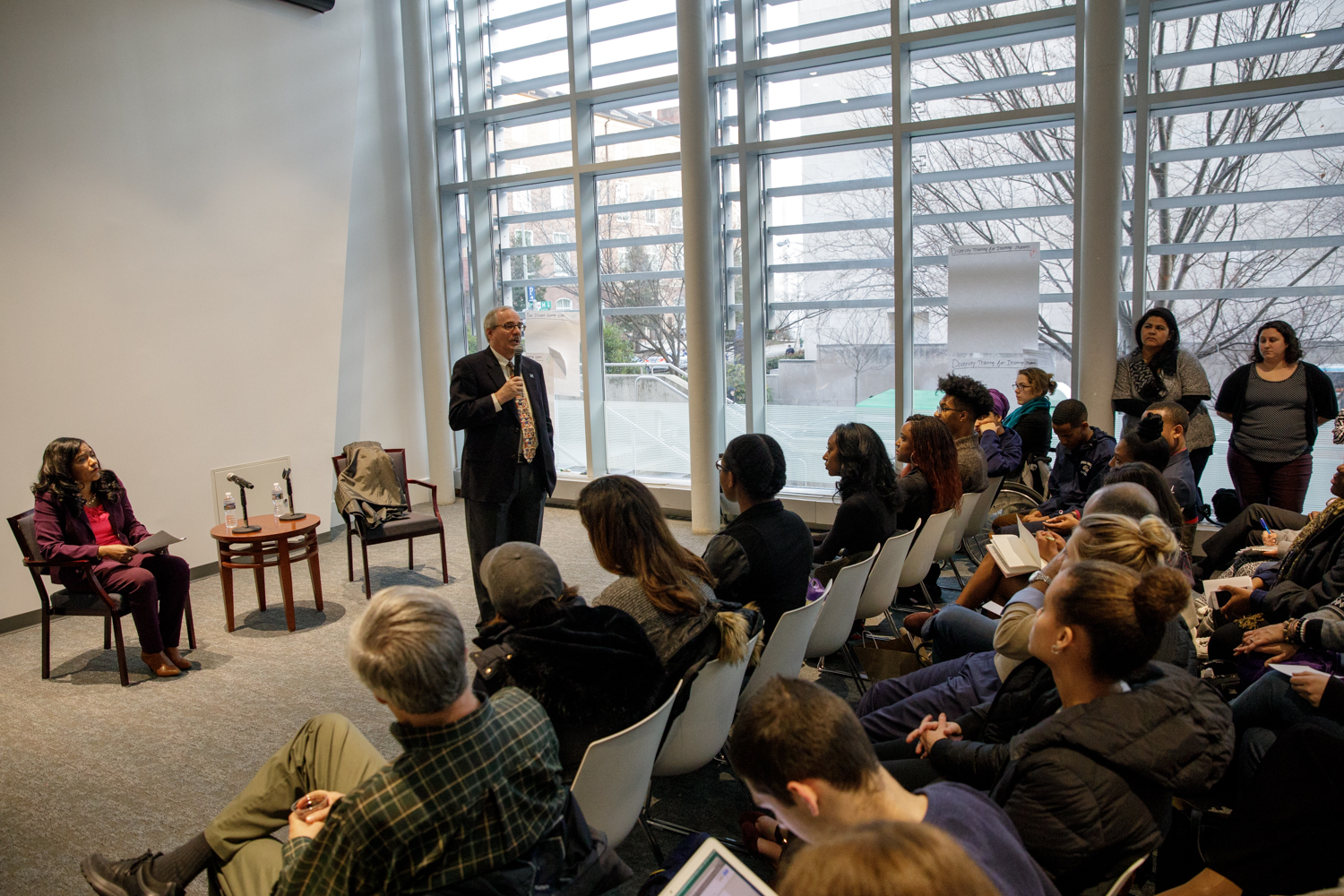 Thomas LeBlanc and Caroline Laguerre-Brown at Town Hall on Race