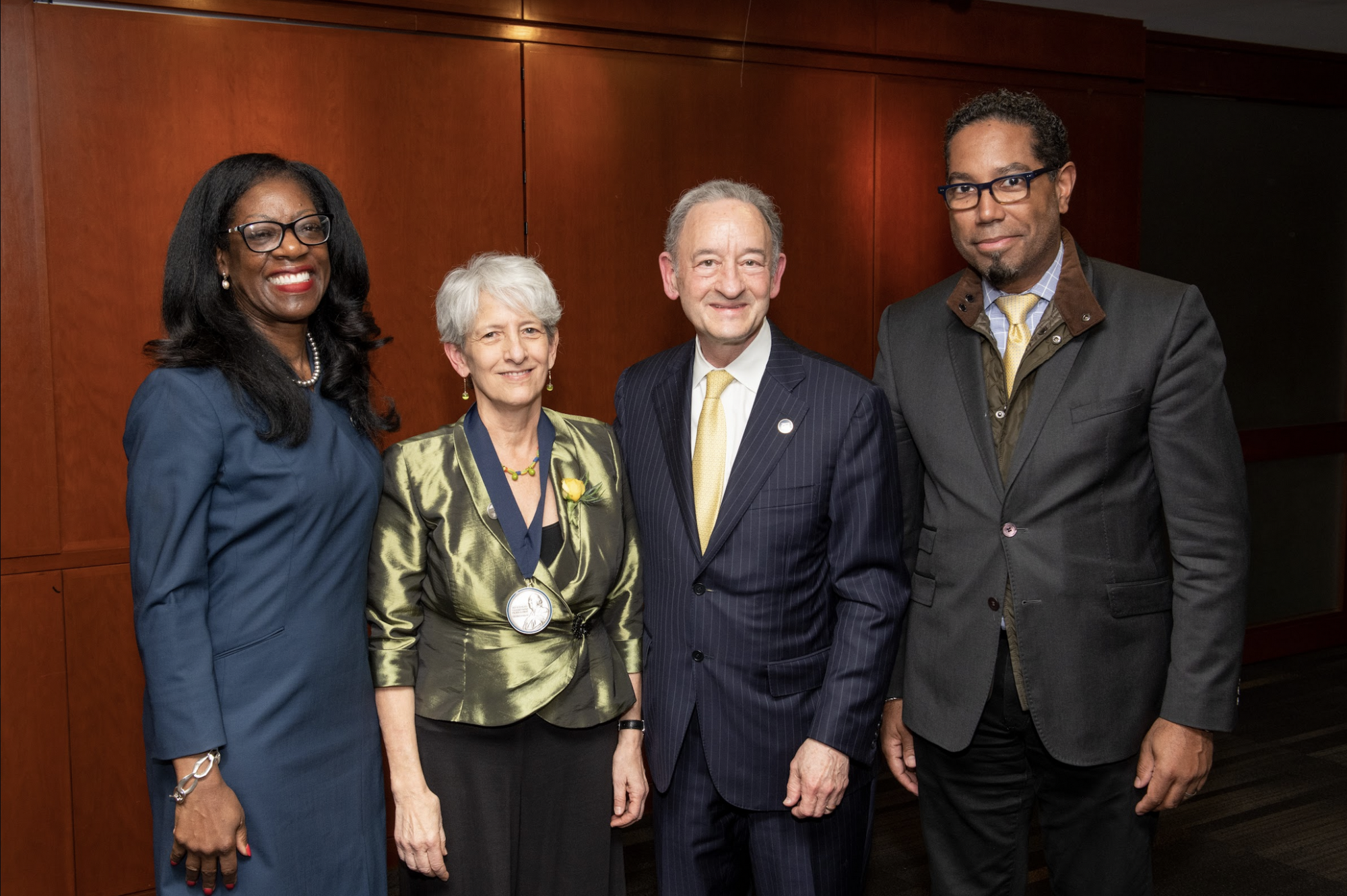 Dean Matthew, Professor Meier, President Wrighton, and Provost Bracey