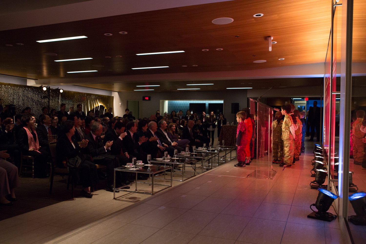 Children from the University of Maryland Confucius Classrooms perform a song at the event.