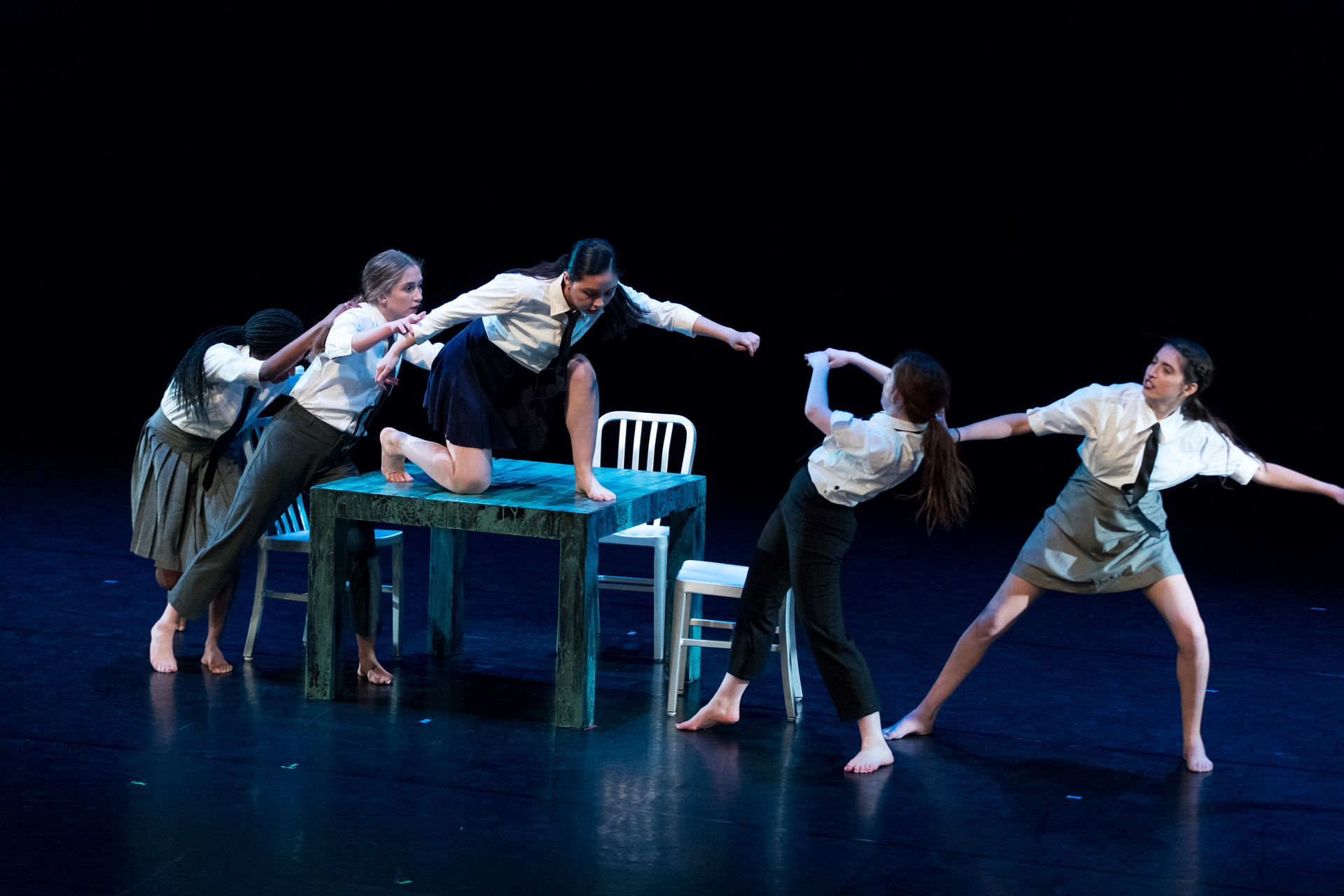 Dance students performing onstage