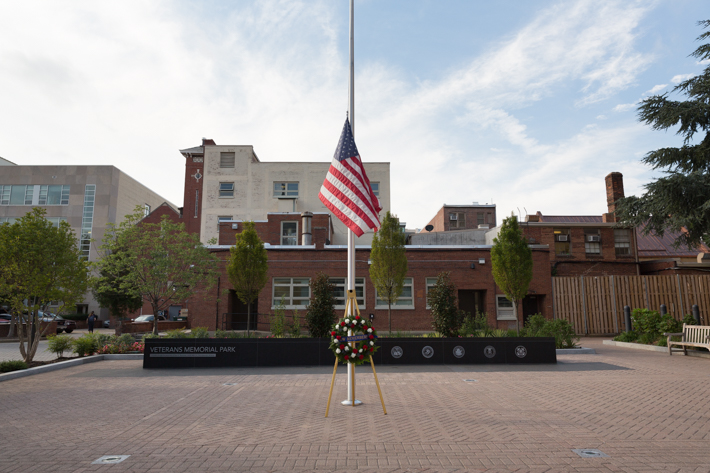 Flags on campus were flown at half-staff in remembrance of those who died on 9/11.