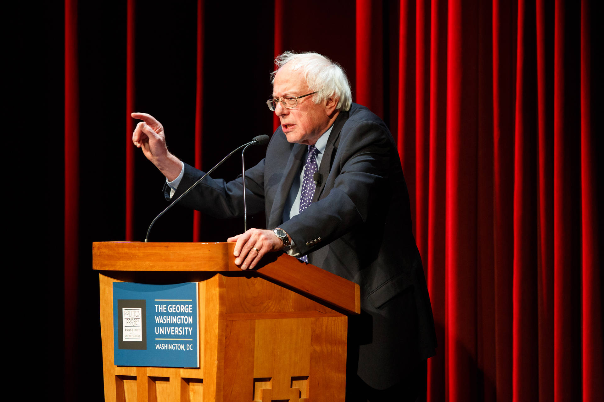 Bernie Sanders at Lisner in 2016. (William Atkins/GW Today)