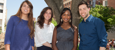 Laura Schmucker, Annie Kennelly, Merissa Garvey and Alex Fortenko smile