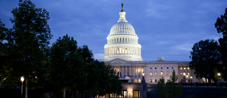 U.S. Capitol in evening