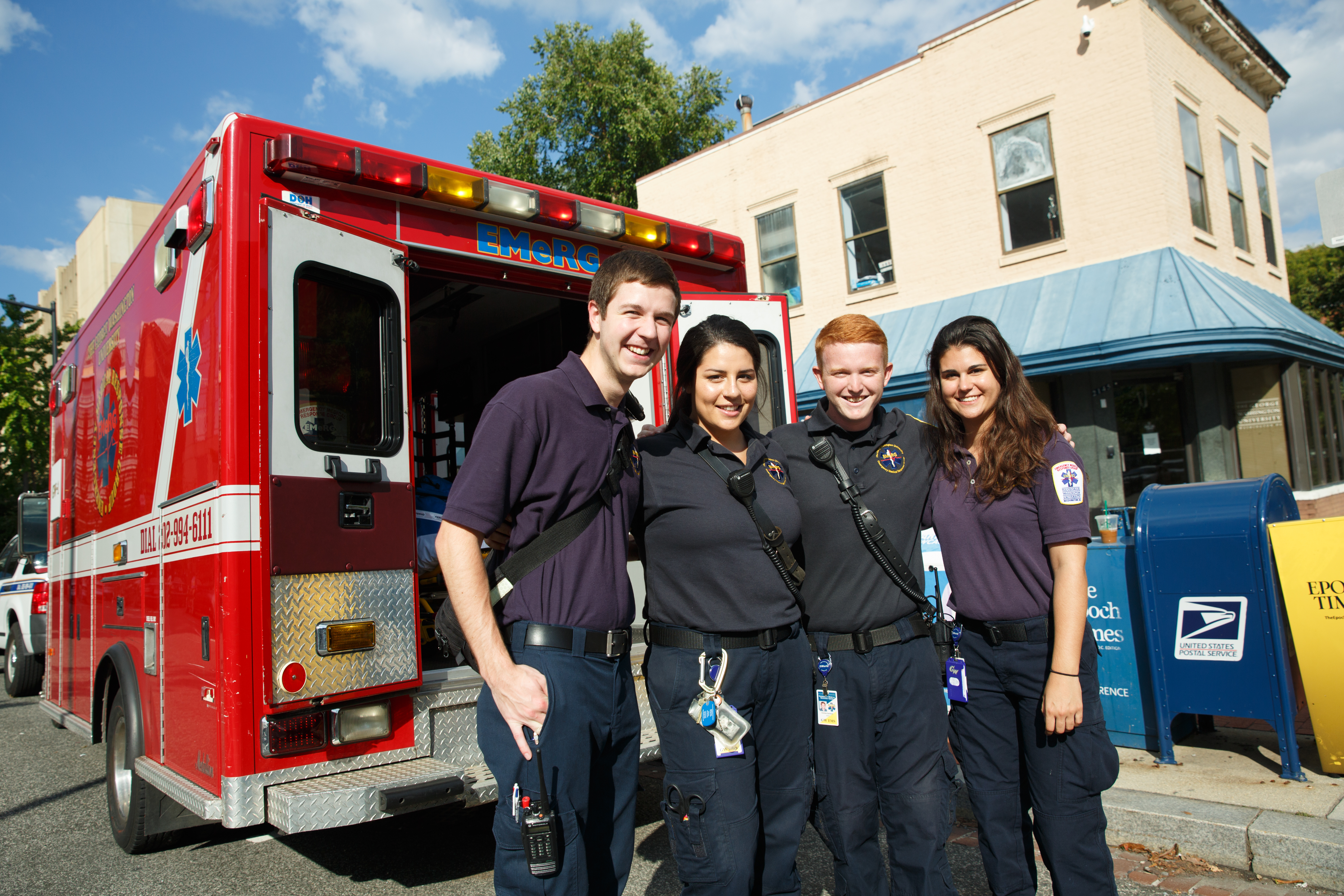 students working together as EMTs
