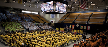 view of Charles E. Smith Center during freshmen convocation