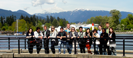 members of G8 Youth Summit stand as a group in Vancouver
