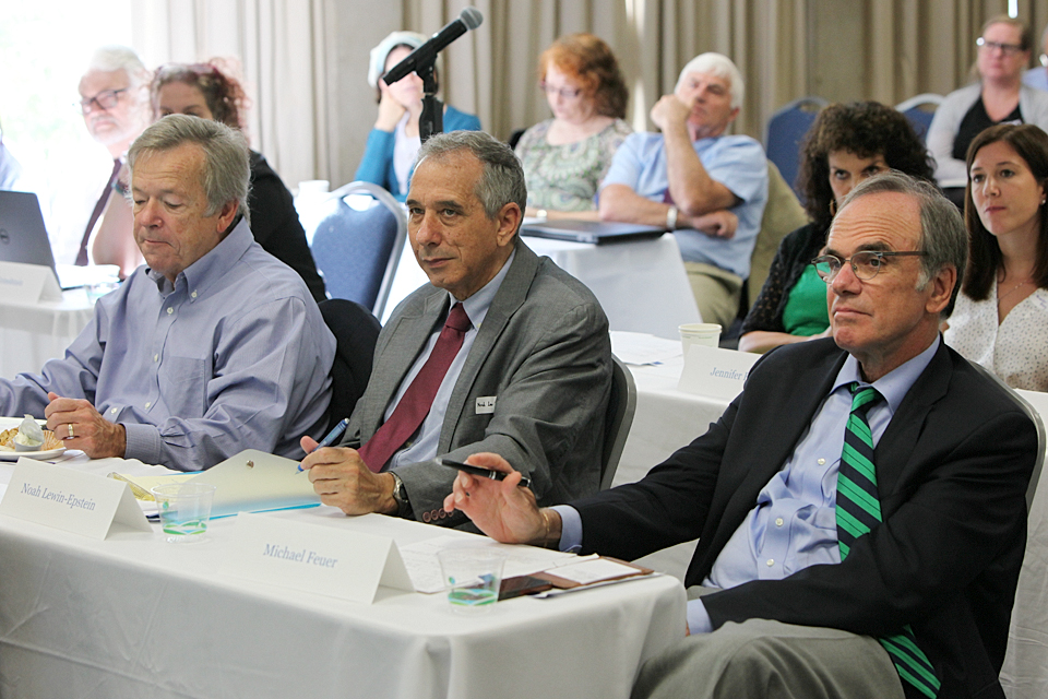 Panelists Michael McPherson, Noah Lewin-Epstein and Michael Feuer. (Photo: Rob Stewart)