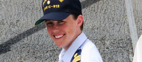 Holly Harrison in Coast Guard uniform