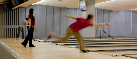 students bowling at Hippodrome