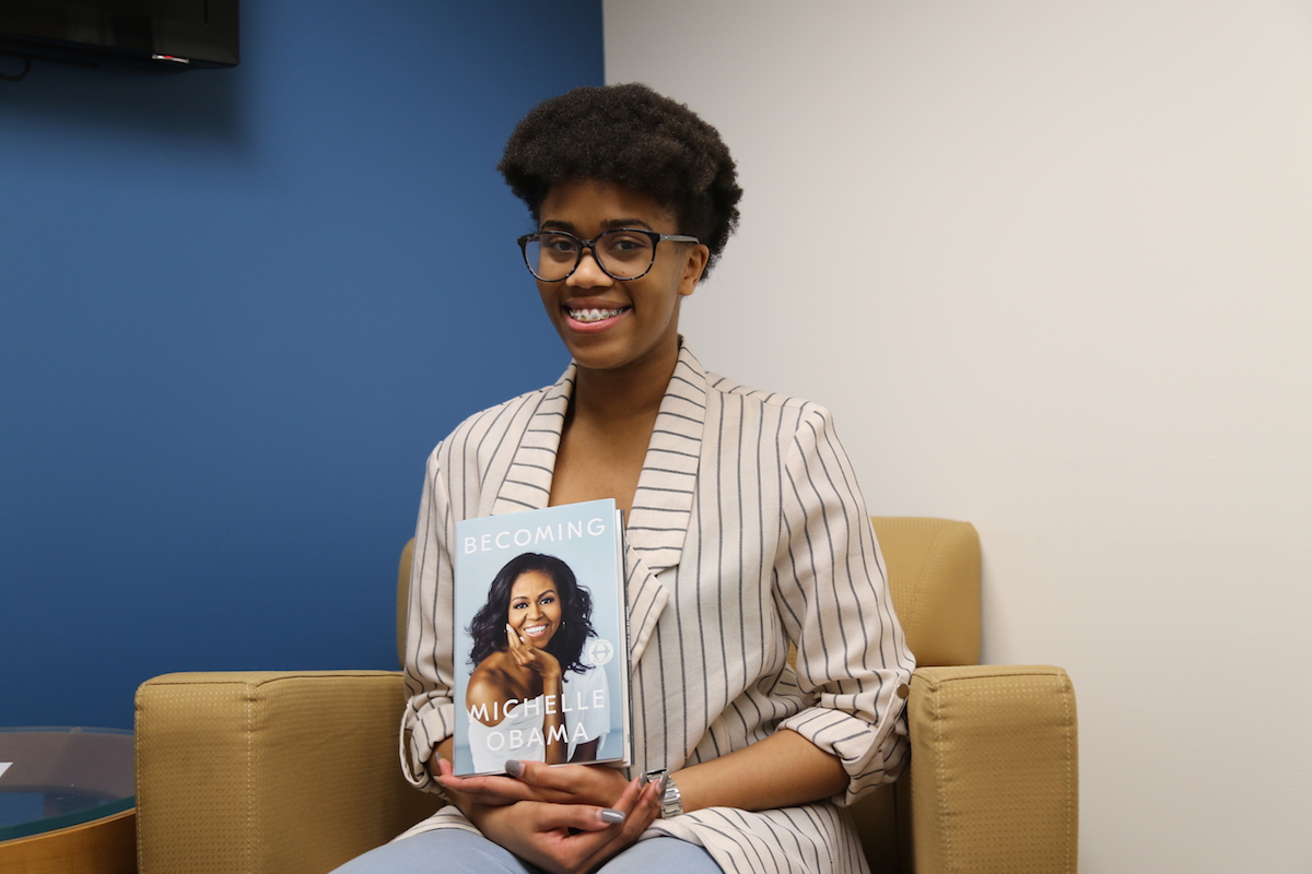 GW junior Alexes Harris attended the Michelle Obama event promoting her book, "Becoming." (Briahnna Brown/GW Today)