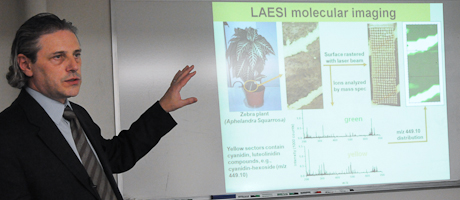  Akos Vertes presenting slide about LAESI molecular imaging