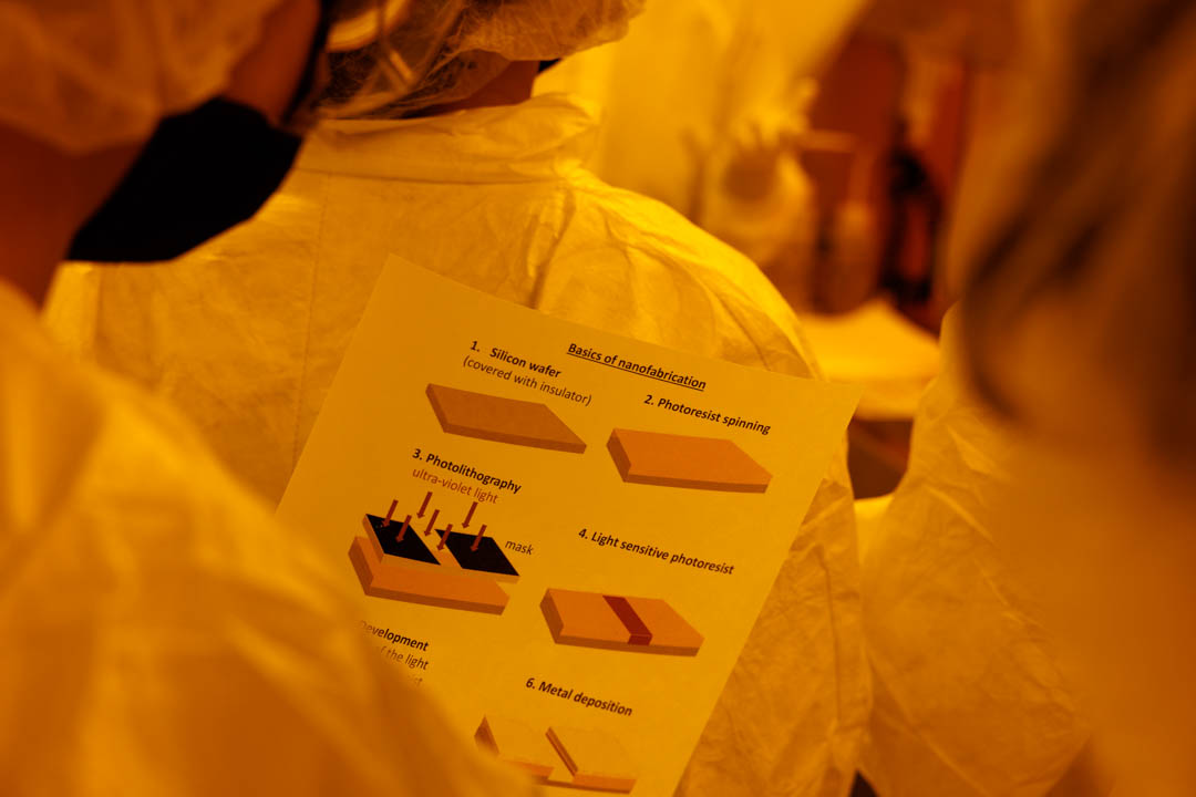 students in the cleanroom