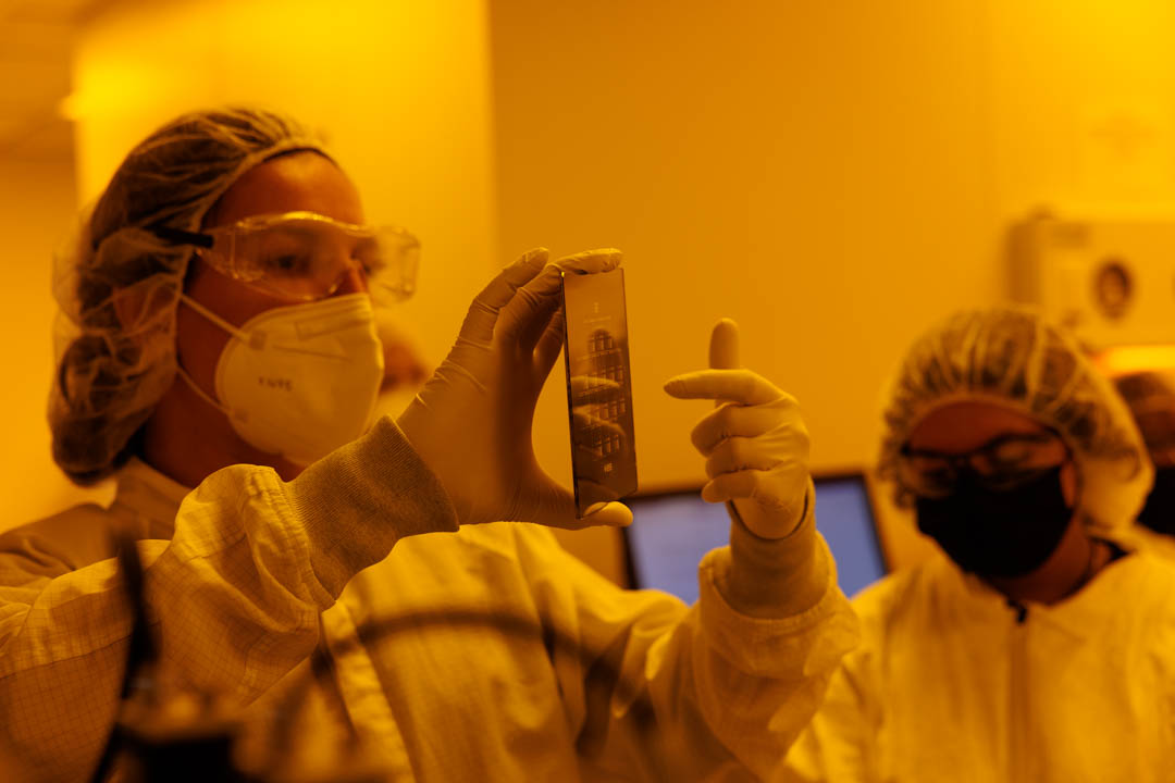 students in the cleanroom