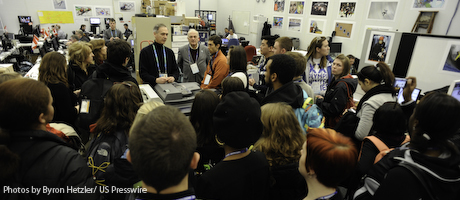 GW students tour main press centre during 2010 Olympics