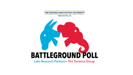GW Battleground Poll logo with donkey and elephant 